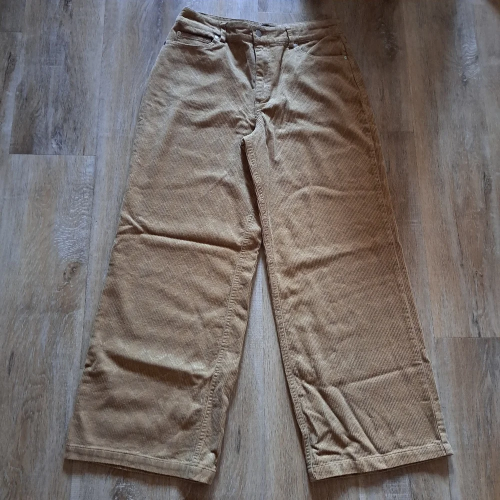 Forever 21 Tan Diamond Shape  Corduroy Wide Leg Pants Women's Size Large